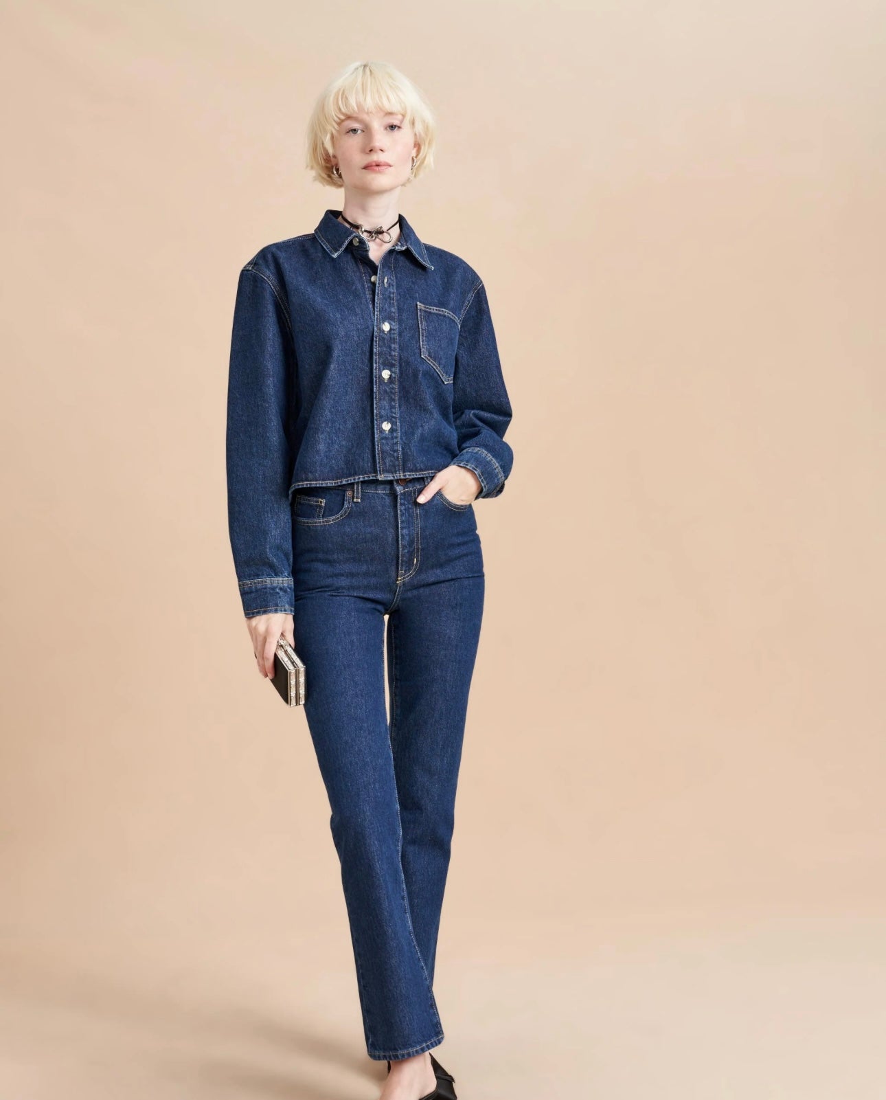 LA LINGE - Cropped Stevie Shirt