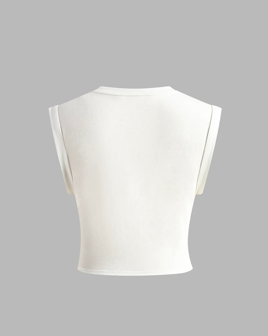 COMMENSE Cotton Knotted T-Shirt