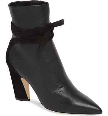 JIMMY CHOO heeled black booties with black tie bow