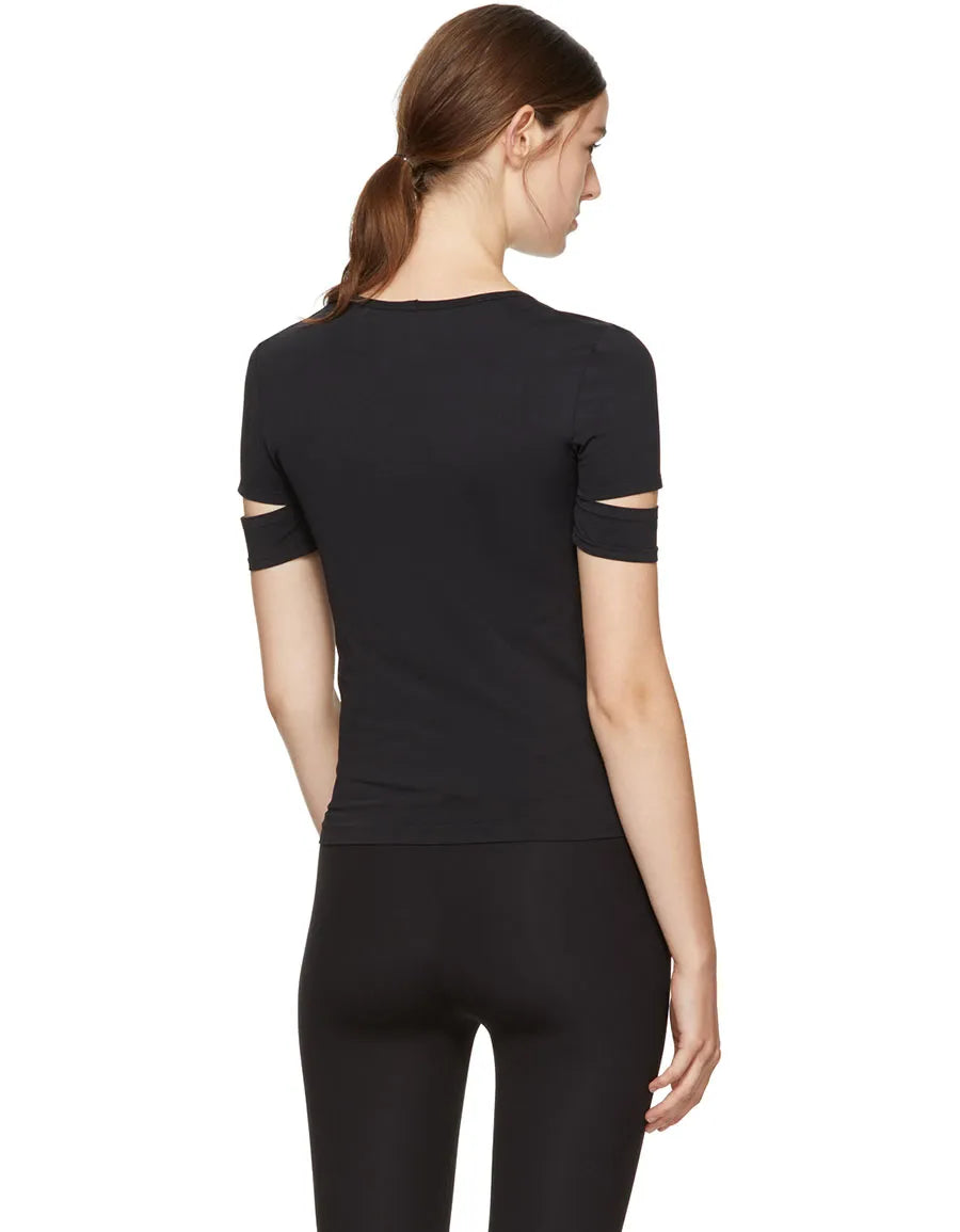 HELMUT LANG black tee with cut out sleeves