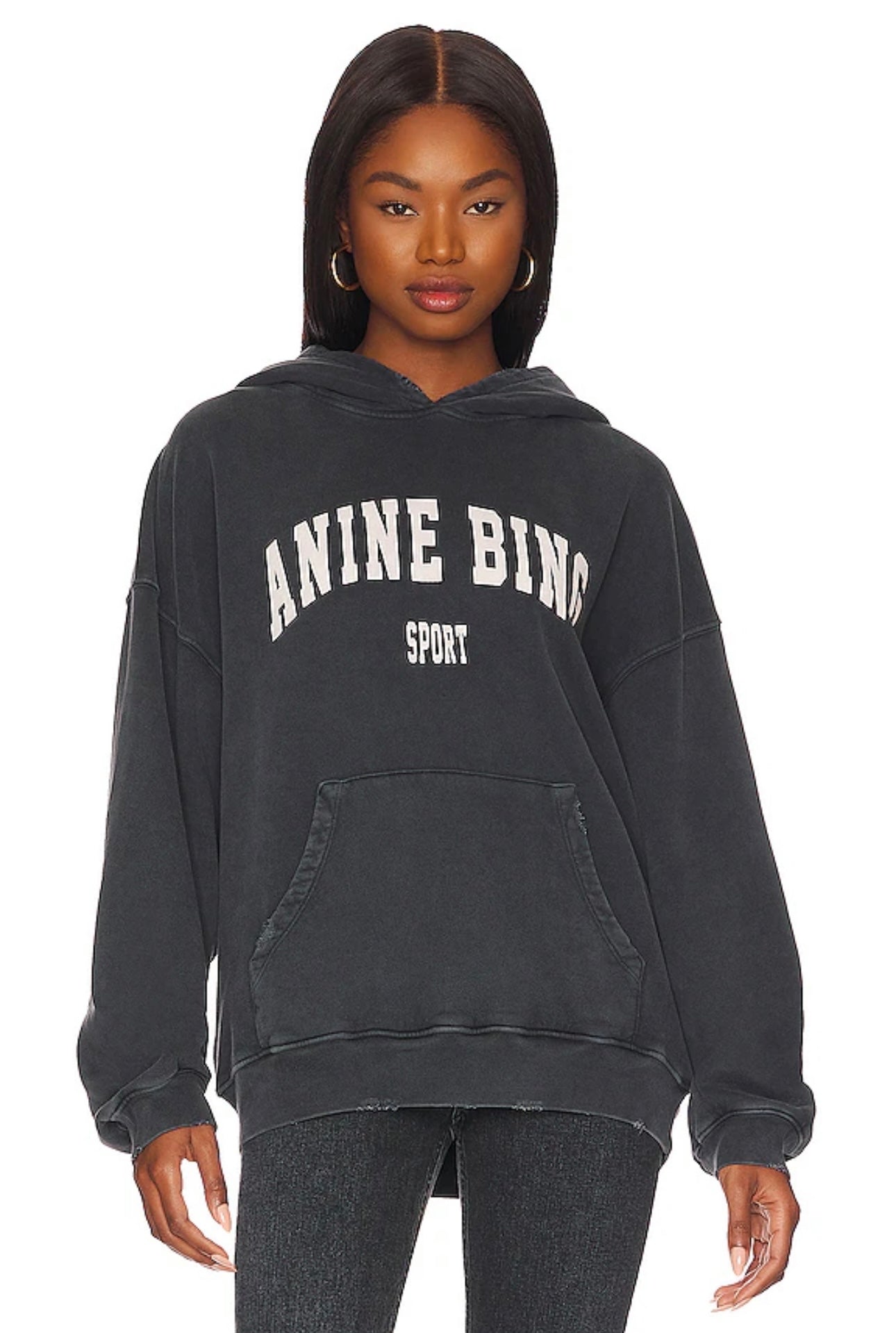 ANINE BING Harvey Sweatshirt in Washed Black