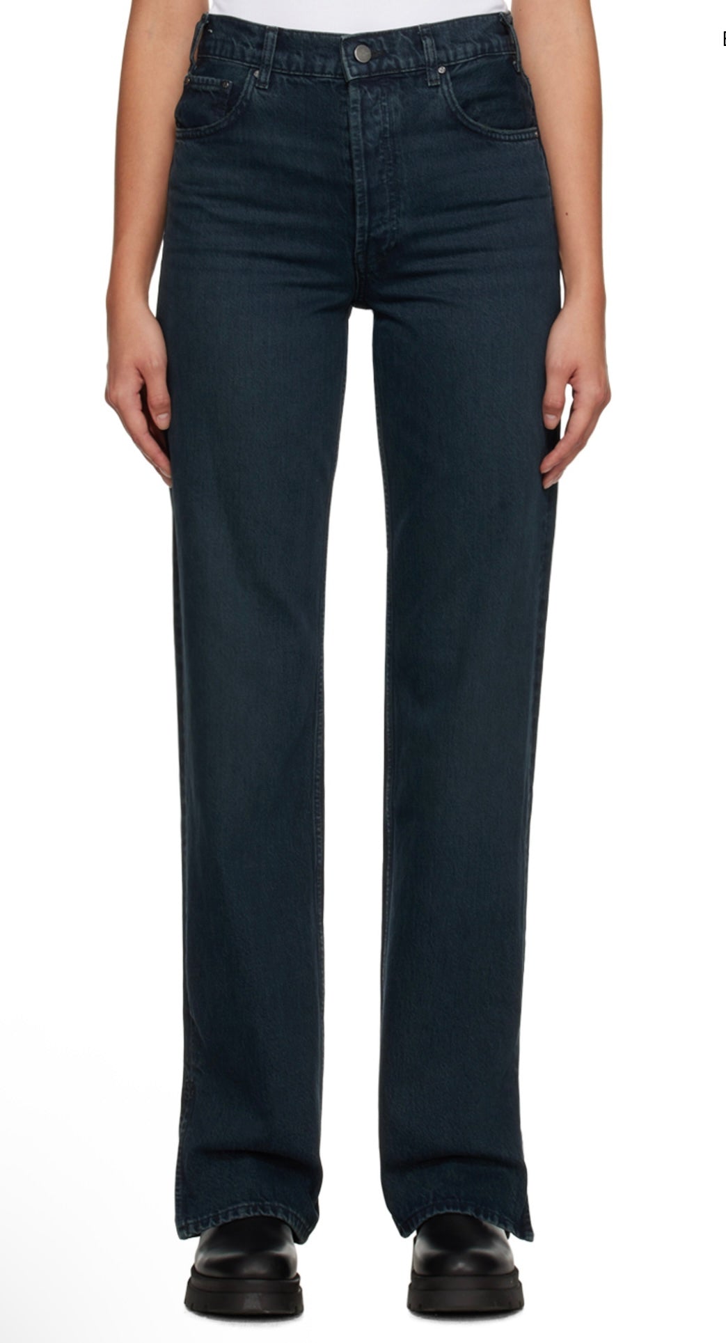 ANINE BING dark blue jeans with slit