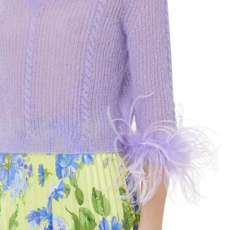 VIVETTA cropped sweater with feathers