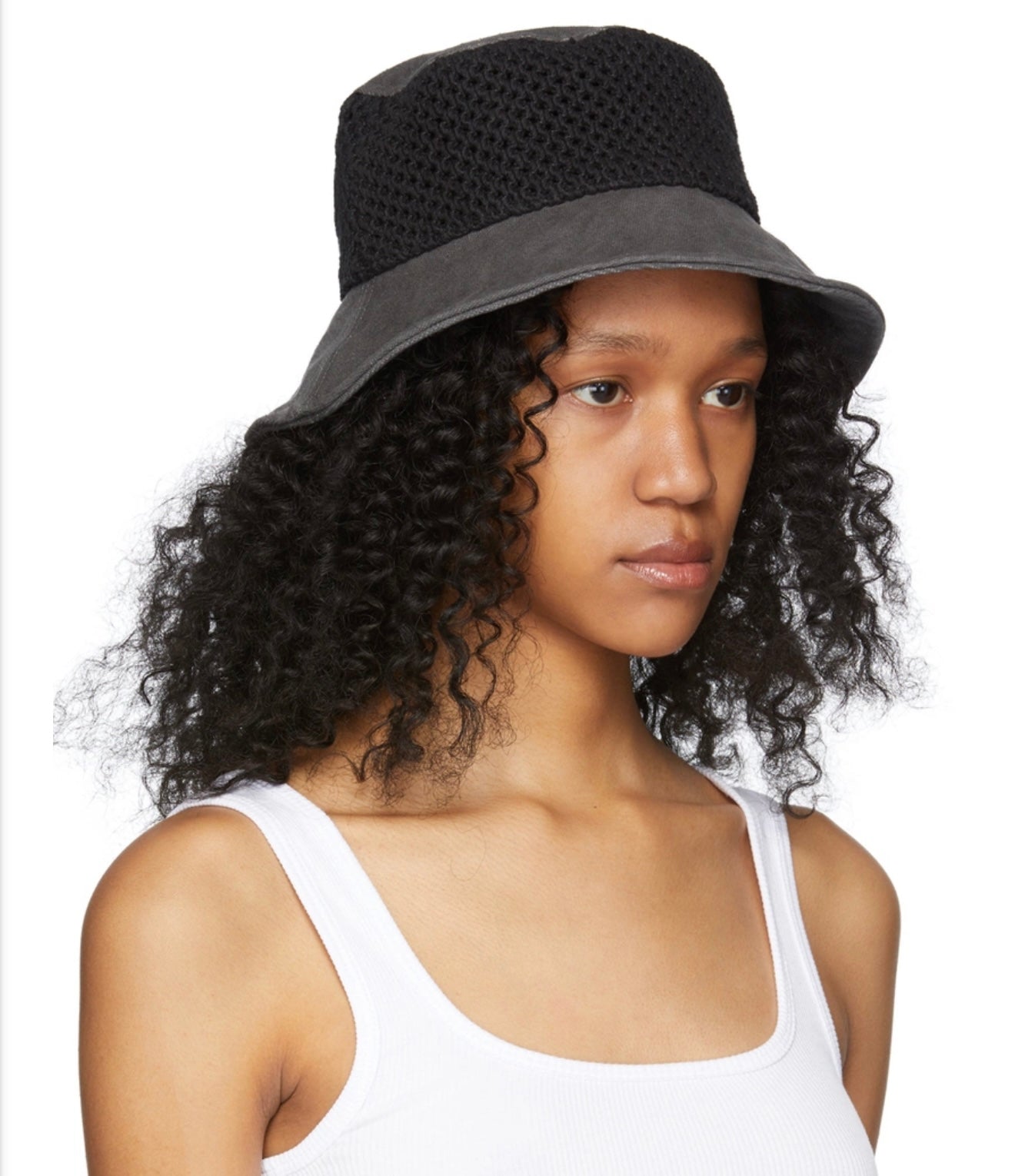 rag & bone Black Netting Nando Bucket Hat