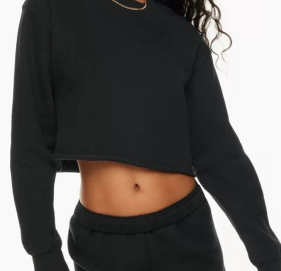 TNA NWT black cropped sweatshirt