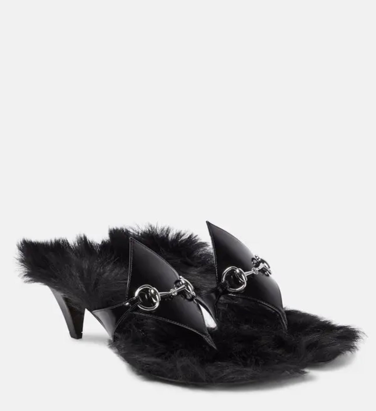 Gucci - 
Women's Black Horsebit Thong Sandals