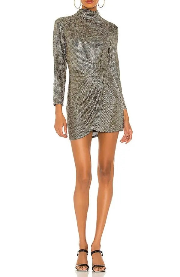 IRO Metallic Turtleneck Dress