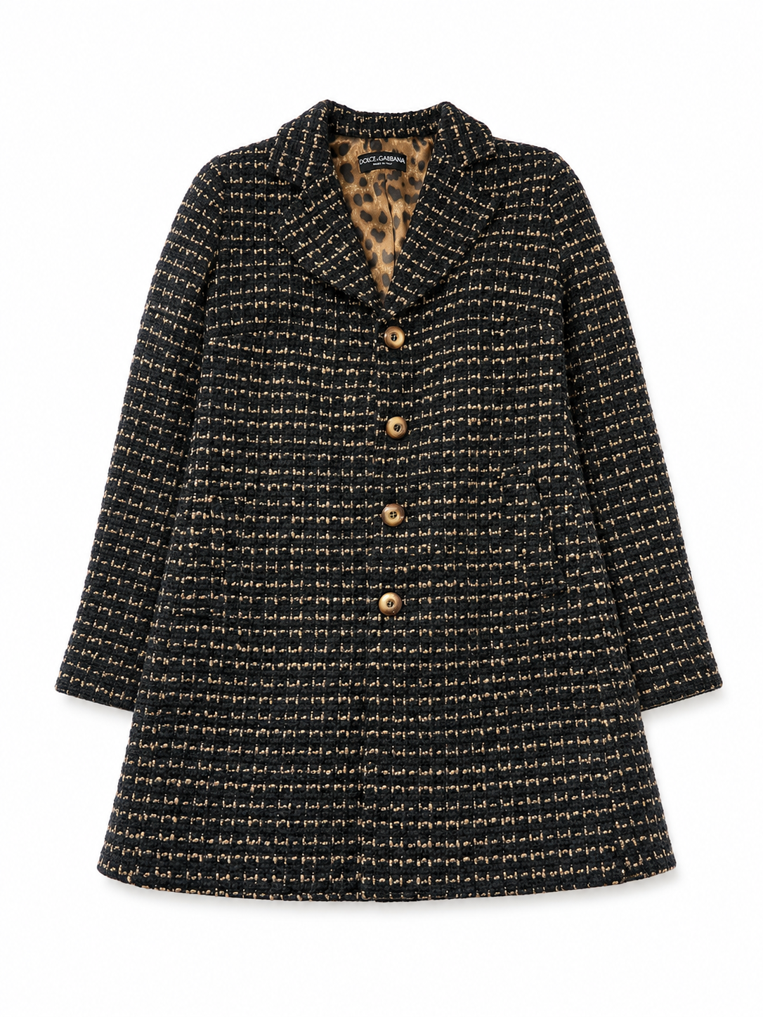 DOLCE & GABBANA black and brown tweed jacket with silver tinsel NWT check tartan