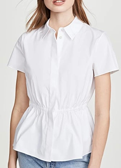 Theory Cinched Waist Blouse