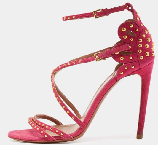 Alaia
Alaia Pink Suede Studded Strappy Ankle Strap