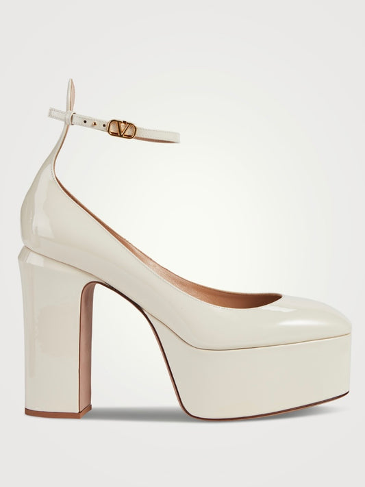 VALENTINO GARAVANI
Tan-Go Patent Leather Platform Pumps