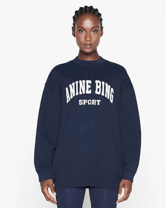 ANINE BING TYLER SWEATSHIRT IN PACIFIC BLUE