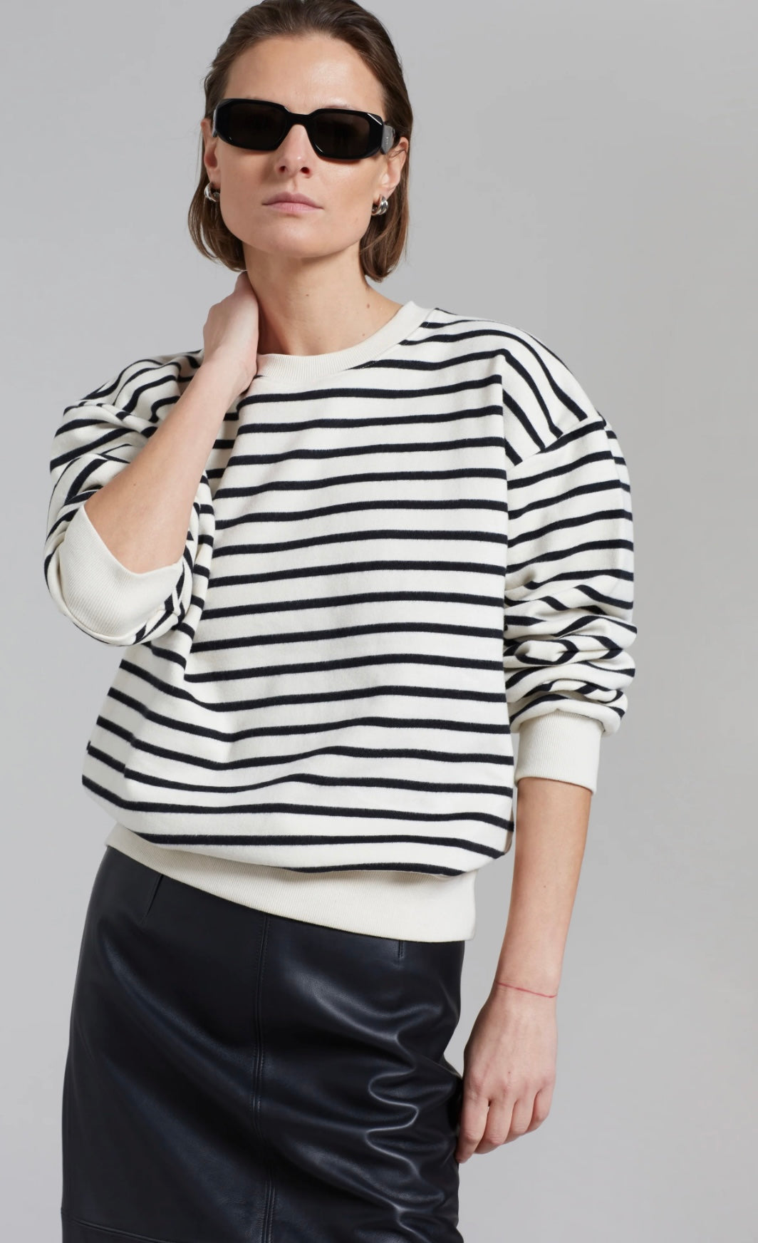 THE FRANKIE SHOP - SAINT STRIPE SWEATER - BLACK/WHITE STRIPE