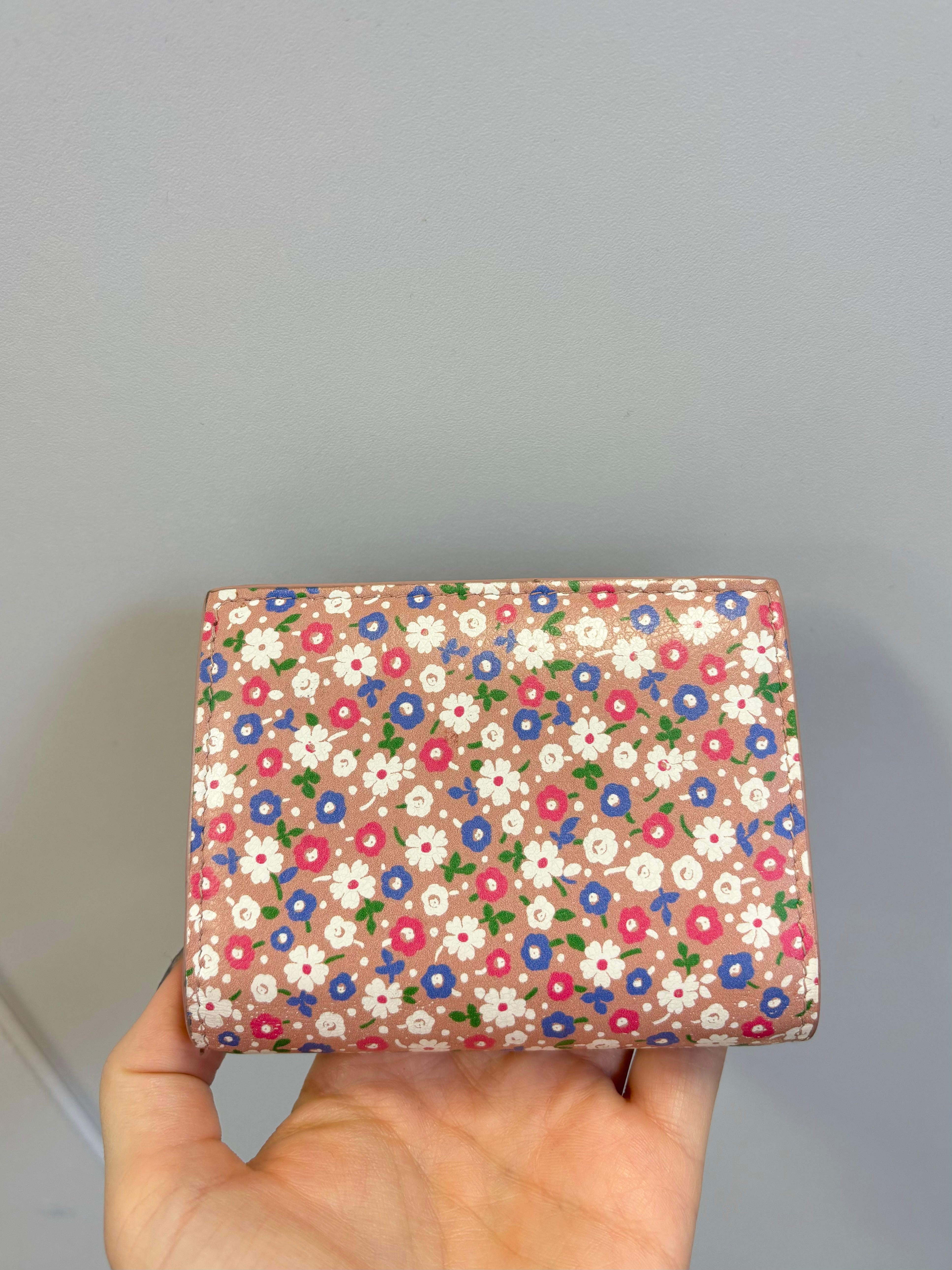 MIU MIU Floral Print Leather Wallet