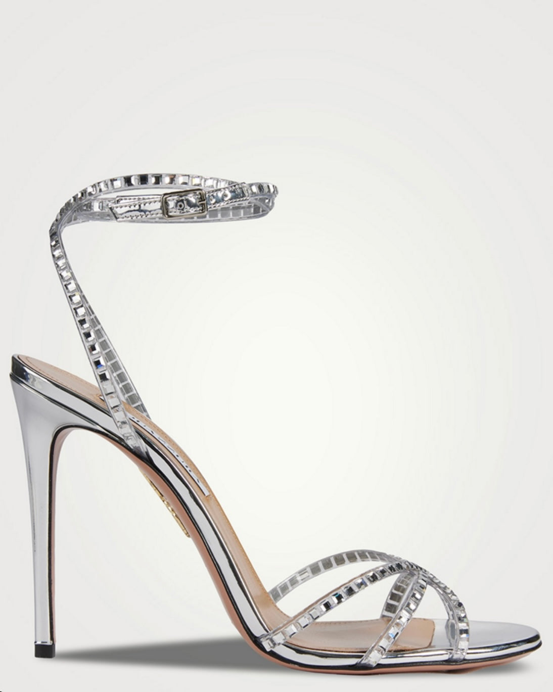 AQUAZZURA
Dance Embellished Plexi And Leather Sandals