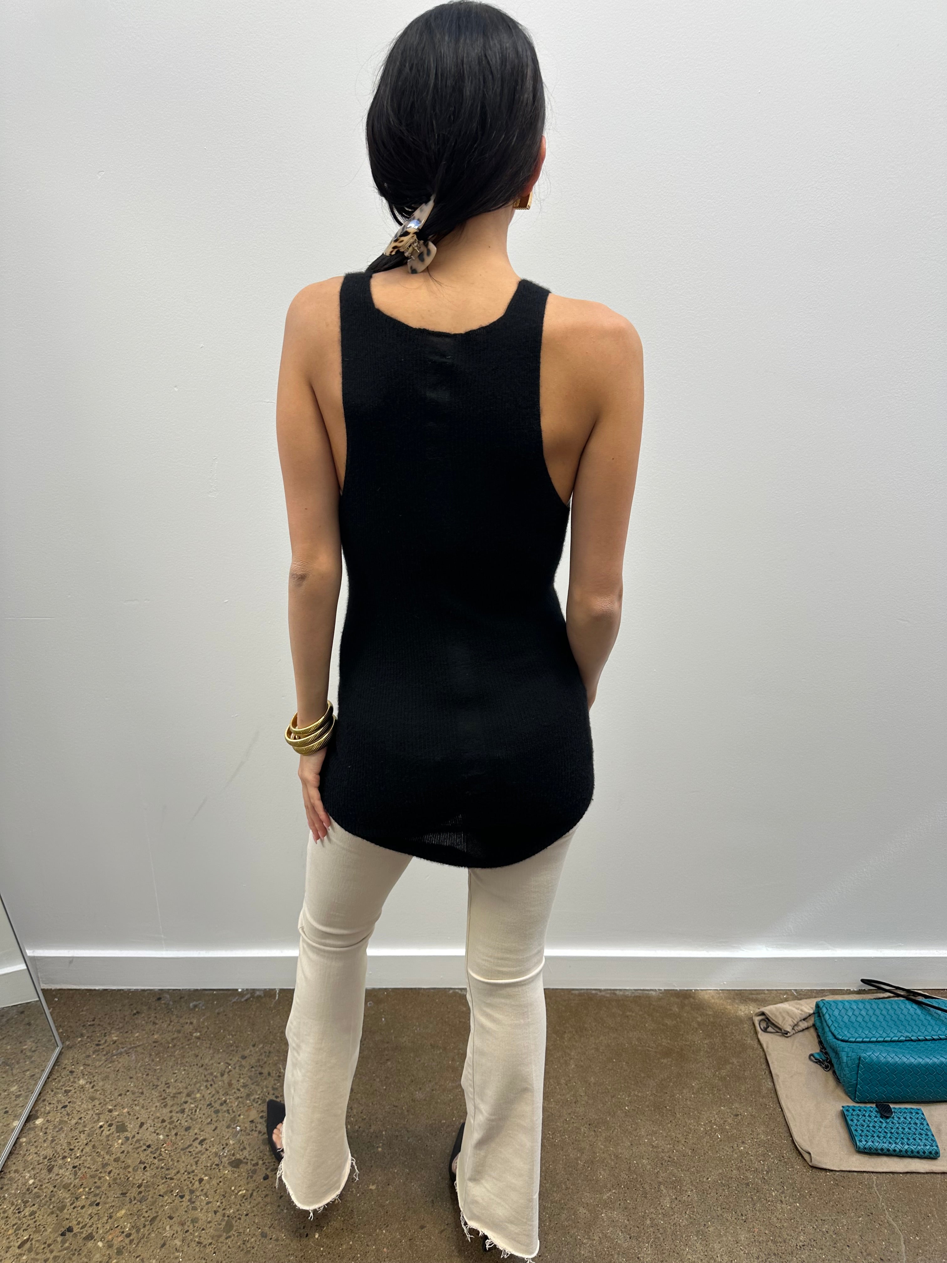 RICK OWENS - BLACK CASHMERE TANK
