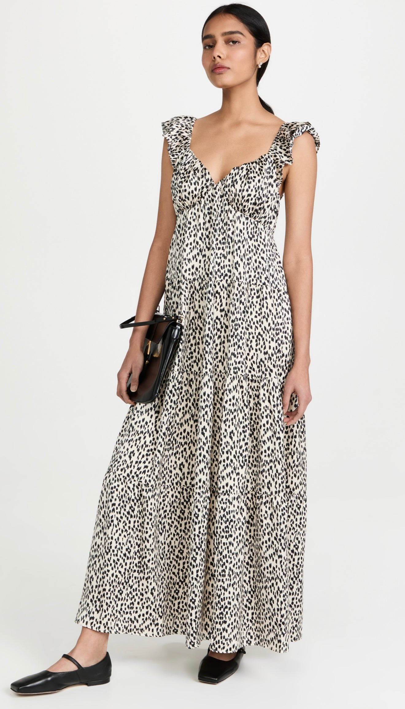 ENDLESS ROSE ANIMAL SWEETHEART TIERED MIDI DRESS