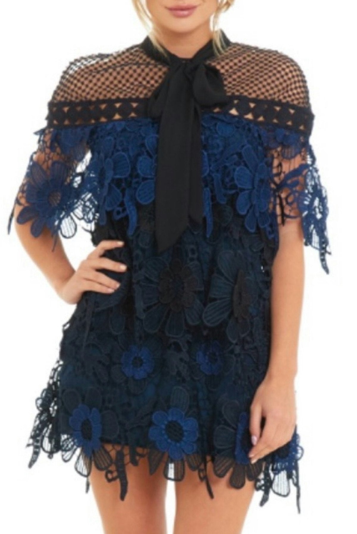 Self Portrait Tiered Necktie Dress