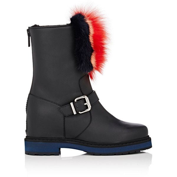 FENDI black boots with fur