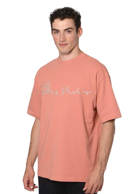 ACNE STUDIOS Silver Logo Pink T-shirt