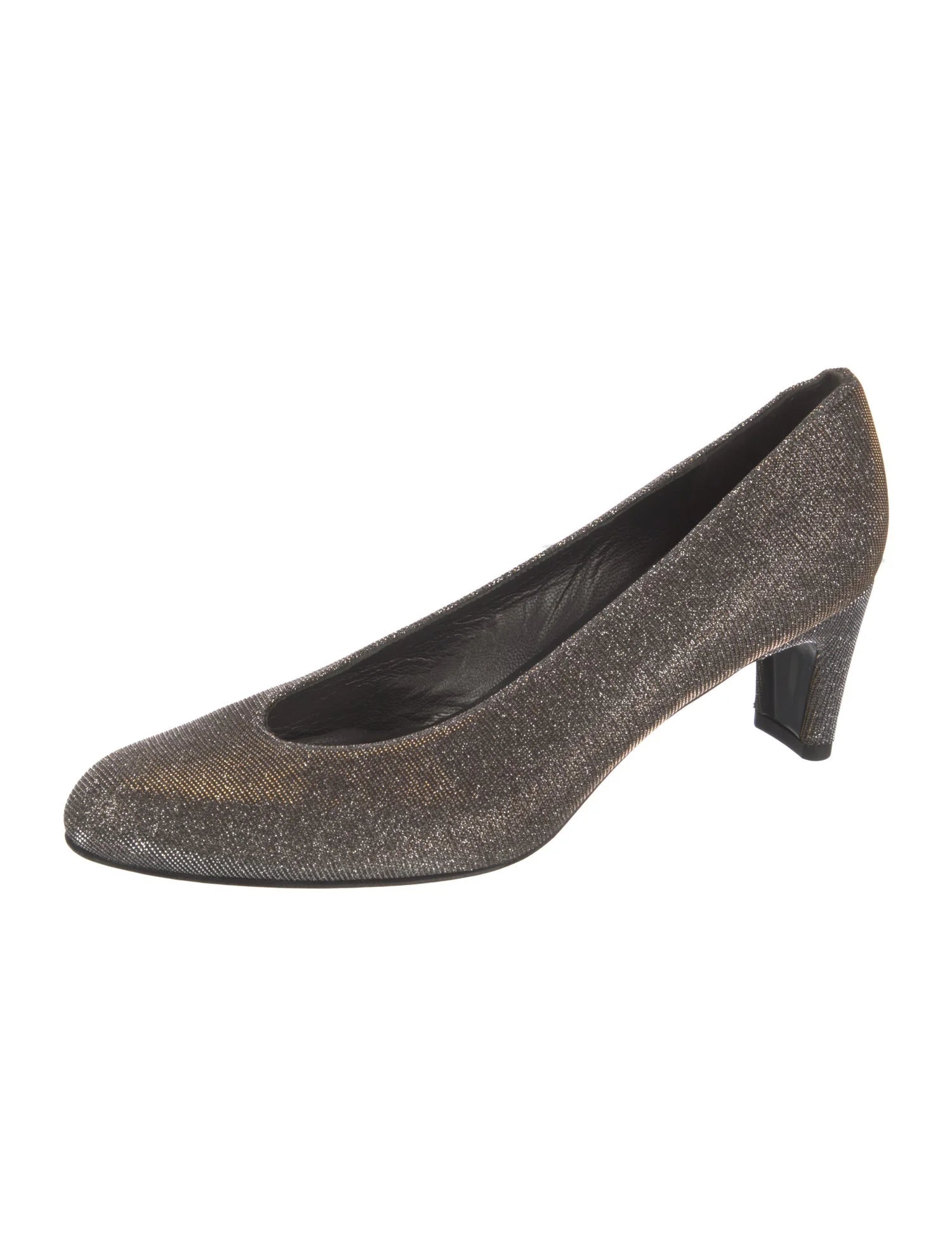 STUART WEITZMAN vintage almond toe shimmer grey pumps