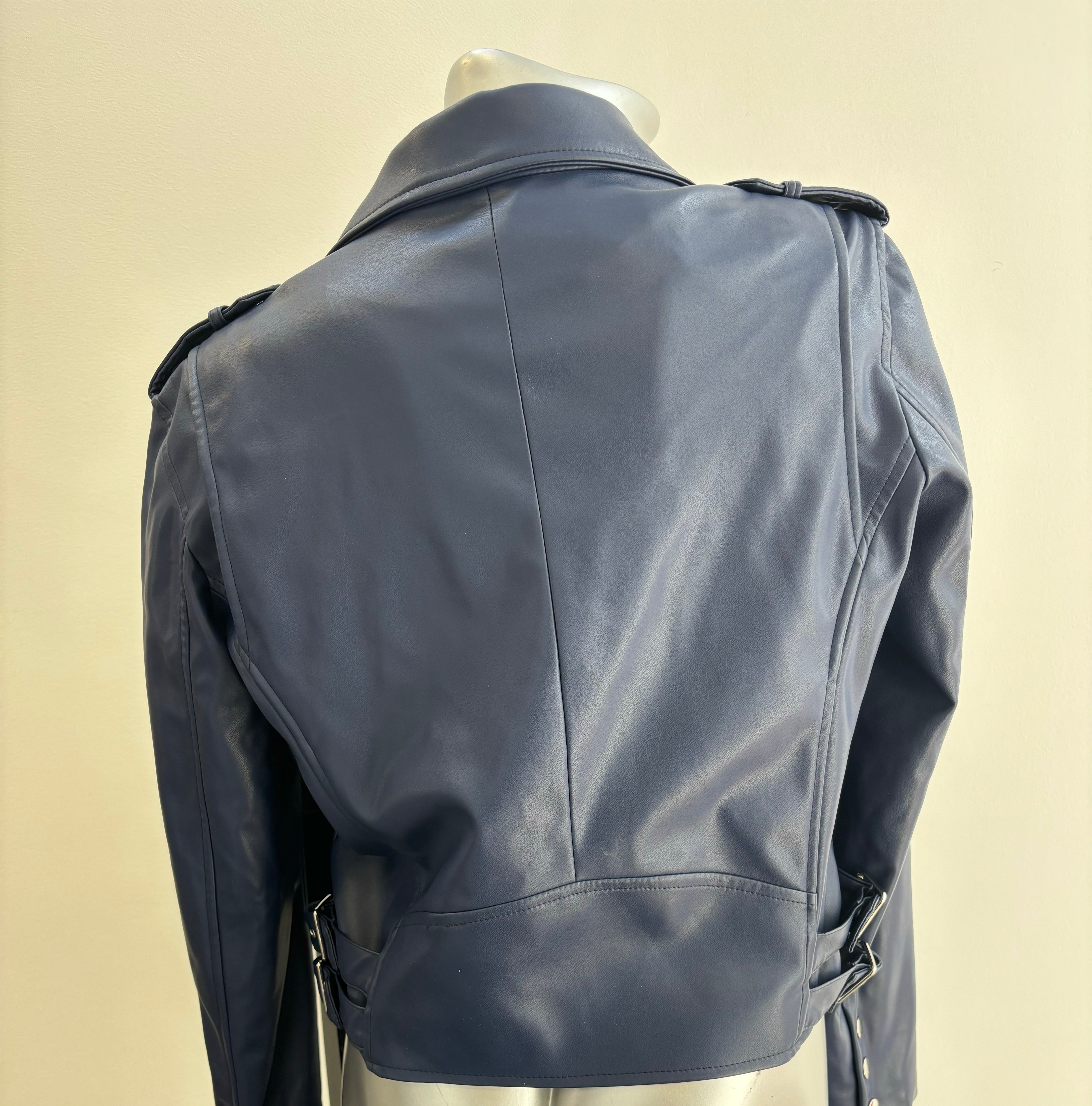 GENERATION LOVE navy faux leather jacket