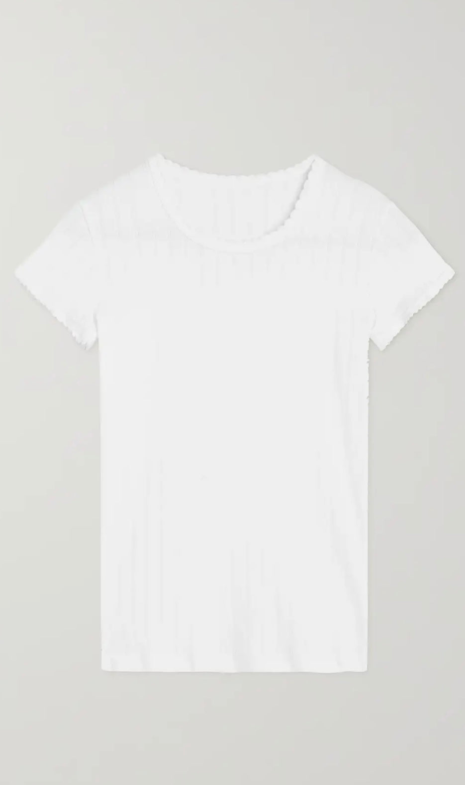 LESET
Pointelle-knit cotton-jersey T-shirt