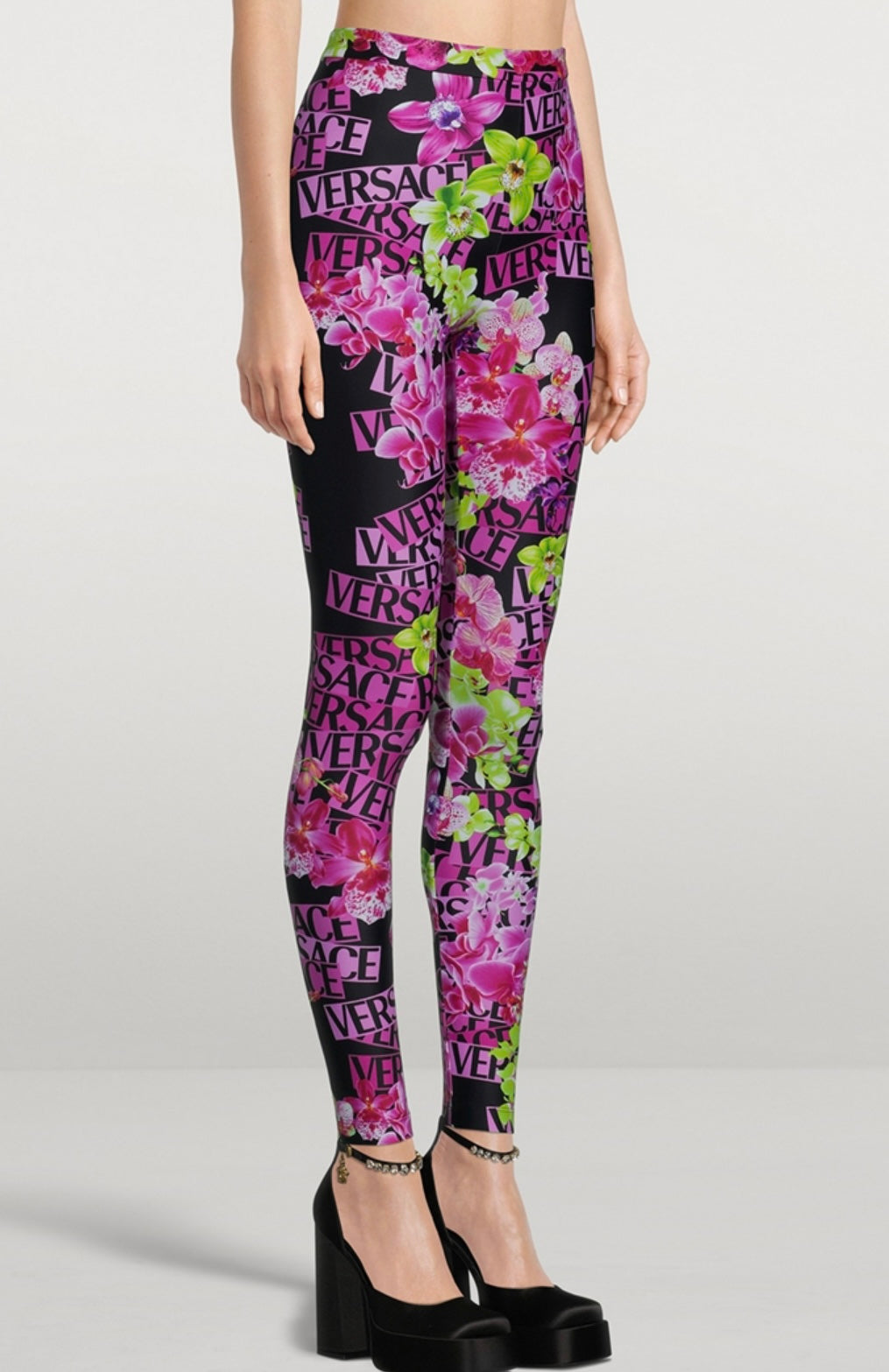 Versace Leggings in Logo Orchard Print