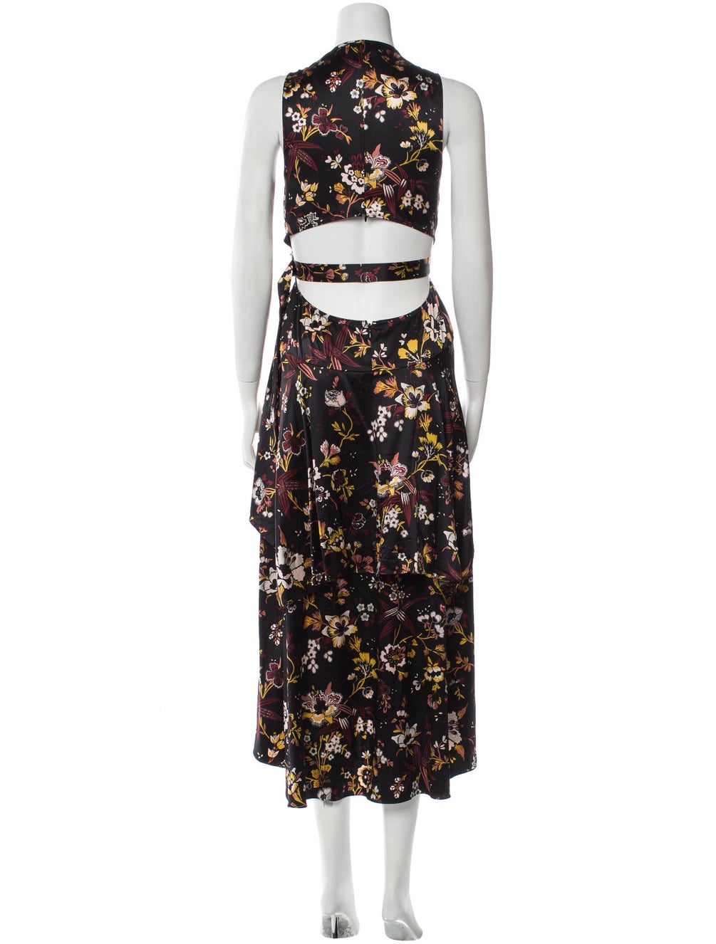 A.L.C. Silk Floral Cut Out Dress