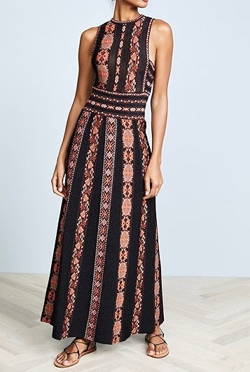MISSONI black sparkle red printed long dress
