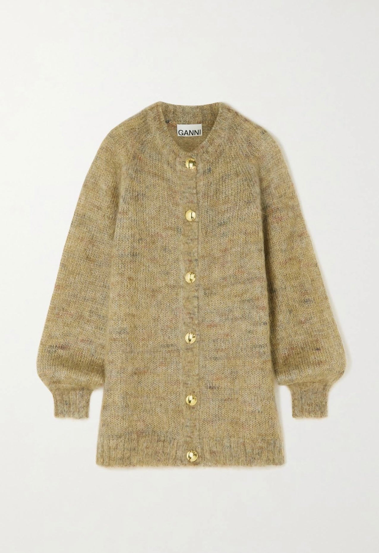 GANNI
brushed-effect crew-neck cardigan