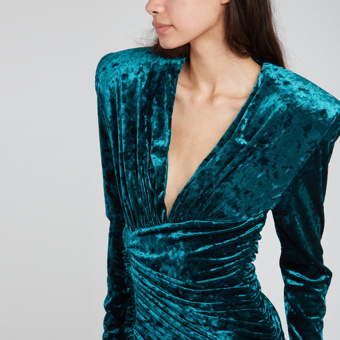 Alexandre Vauthier Crushed Velvet Dress