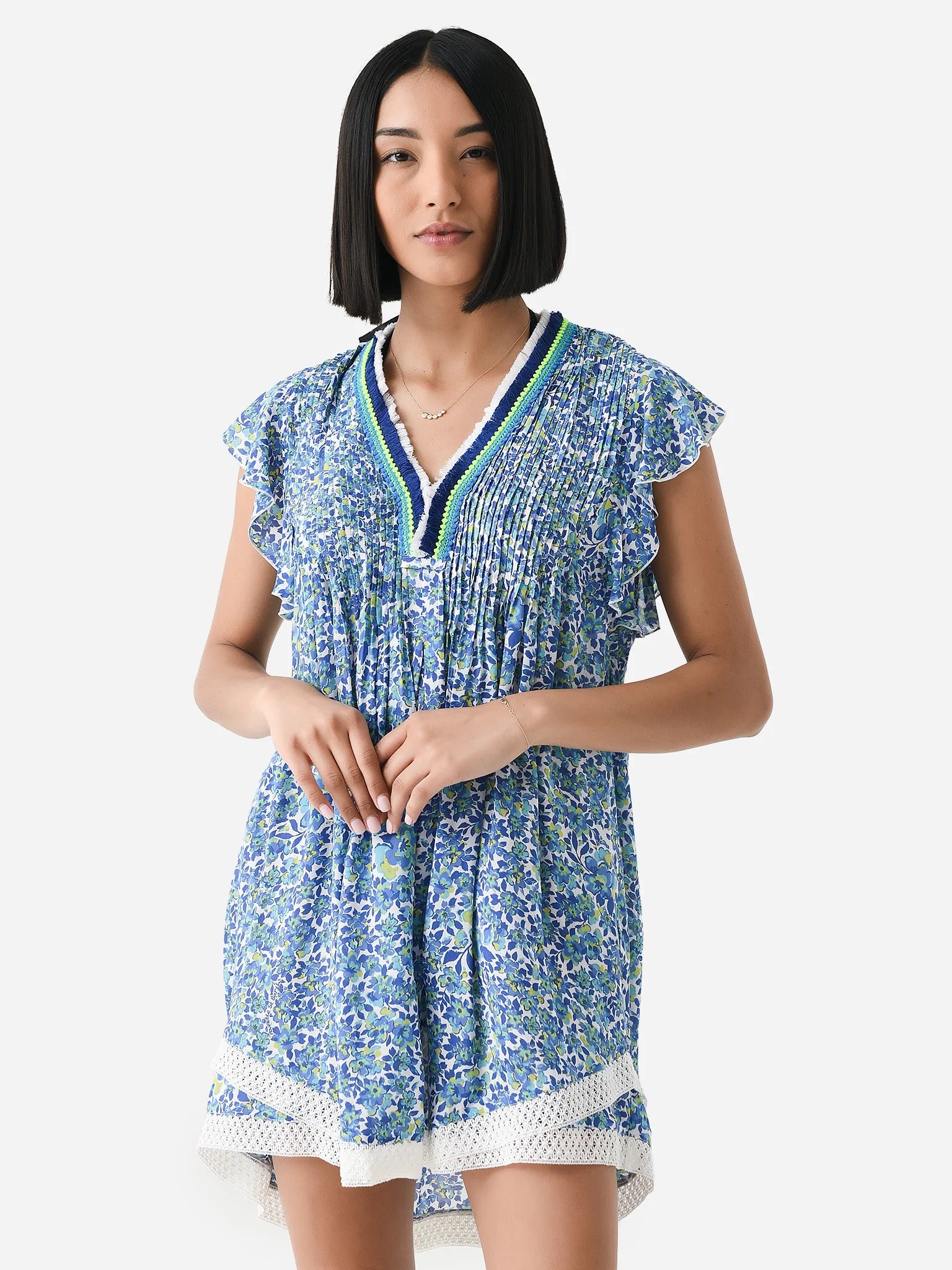 POUPETTE ST BARTH blue and teal beach cover up dress