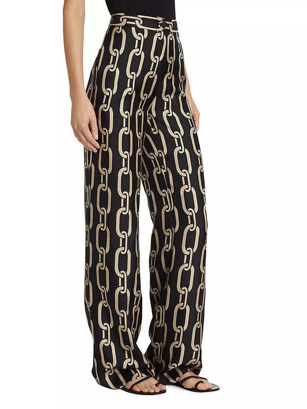 Nili Lotan Printed Silk Pant