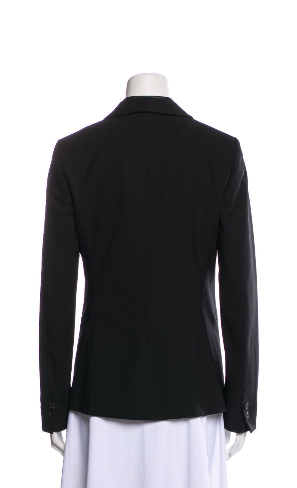 PIAZZA SEMPIONE - BLACK WOOL BLAZER WITH LEATHER TRIM