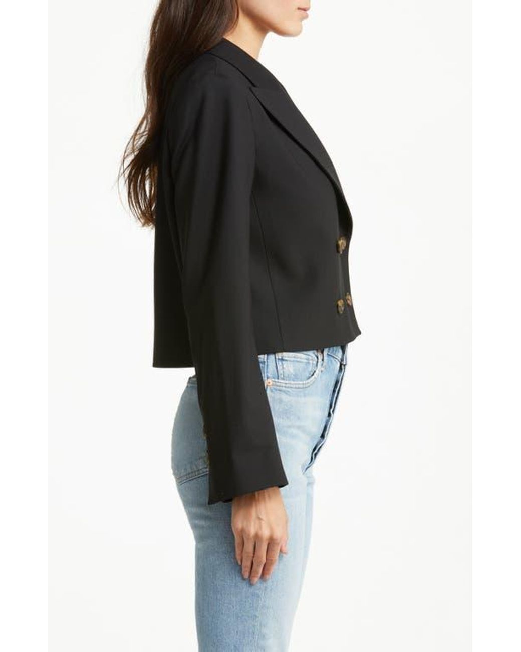 TWP Black Cropped Single Breasted Blazer