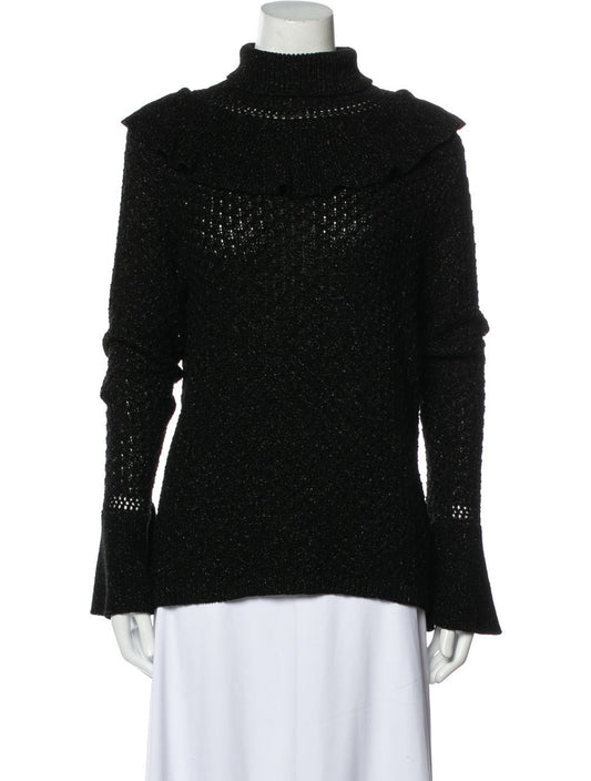 CO sparkly black turtleneck sweater