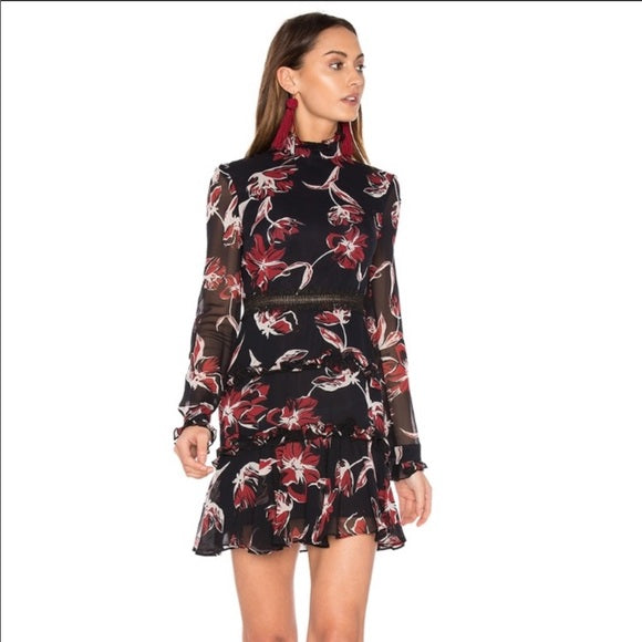 NICHOLAS navy/red floral dress