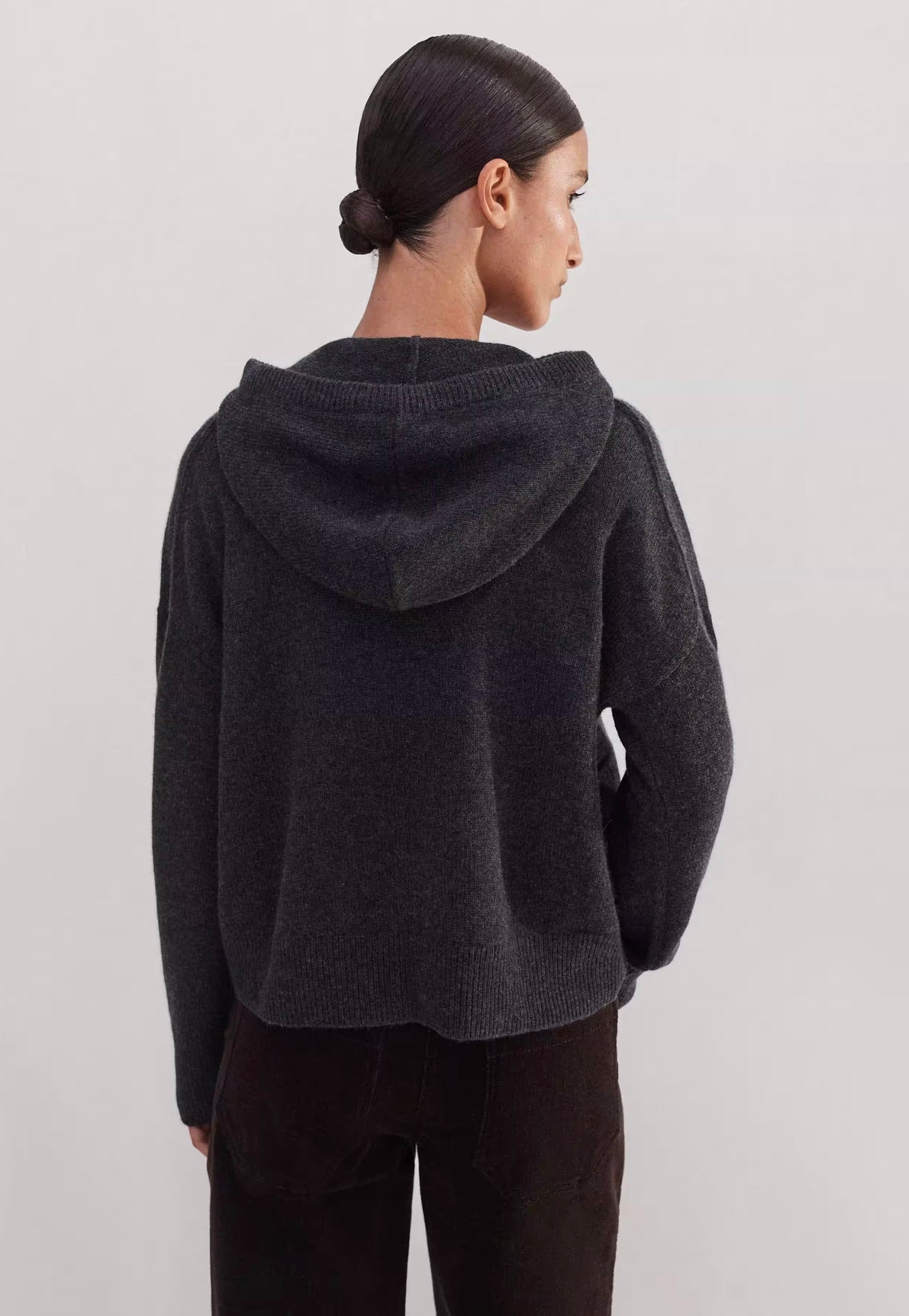 ME + EM charcoal cashmere hoodie