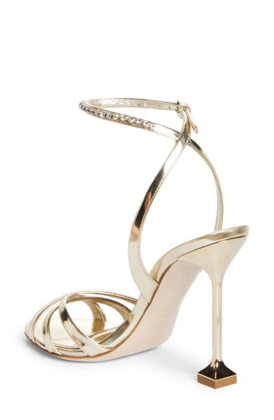 MIU MIU - Metallic leather jewel strap sandals