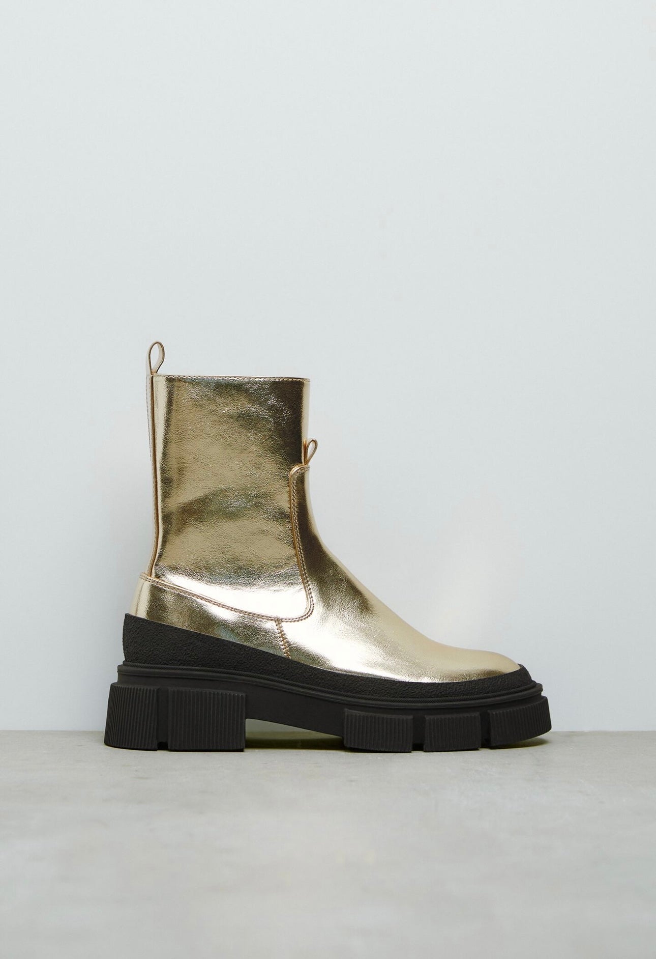 Zara - Metallic Treaded Sole Boots