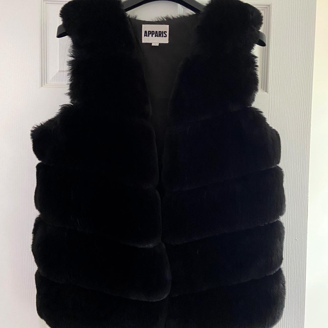 APPARIS black faux fur vest