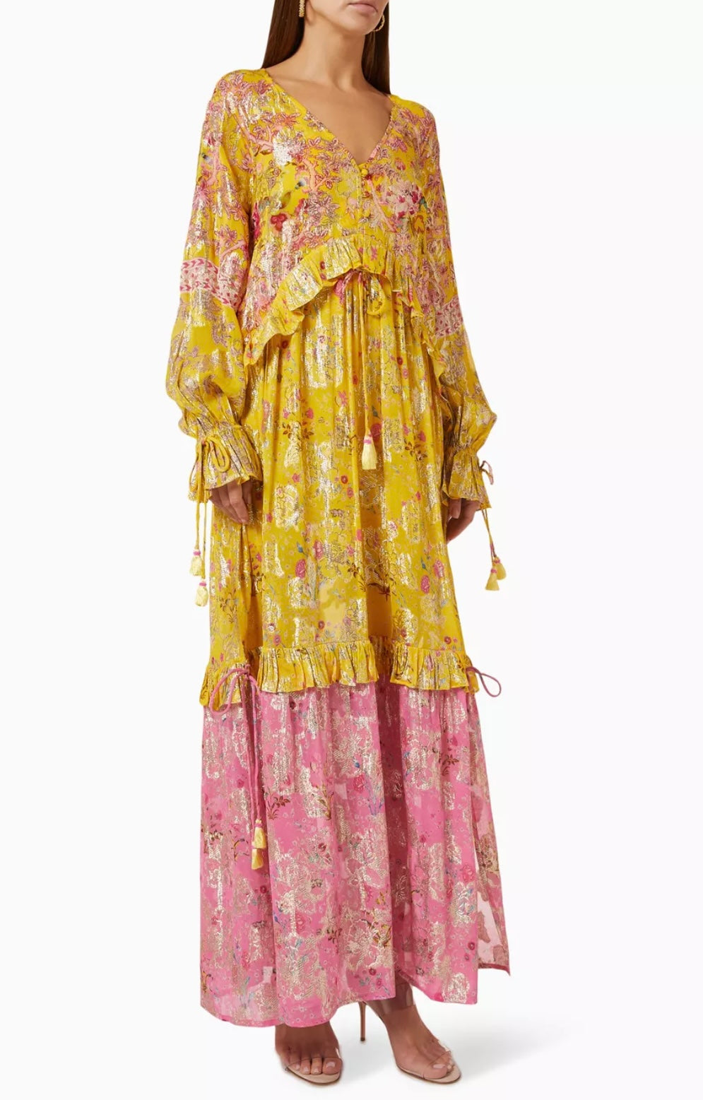 Hemant & Nandita Gold Vim Printed Kaftan
