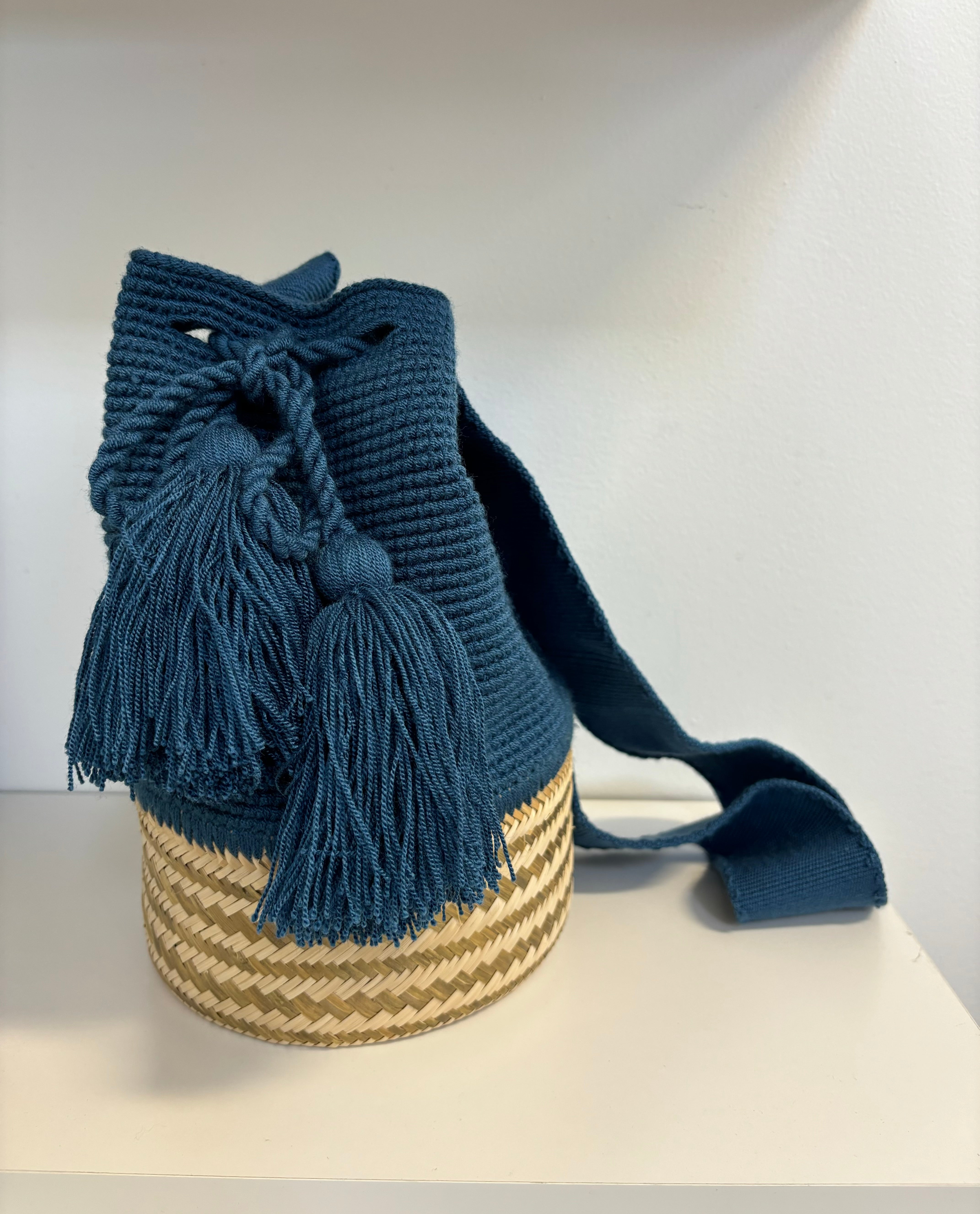 Wicker Bottom Bag (No Brand)