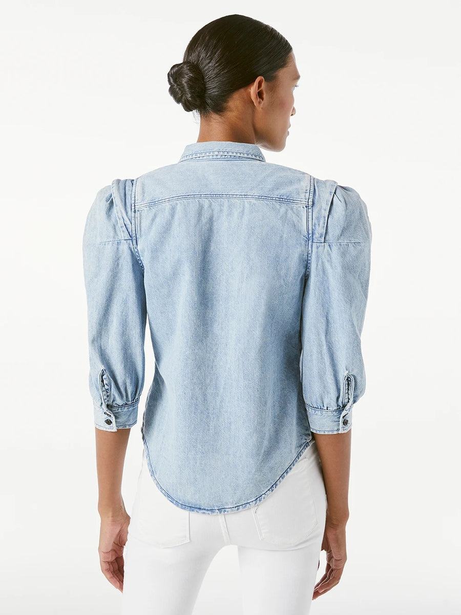 Frame Balloon Sleeve Denim Button Up