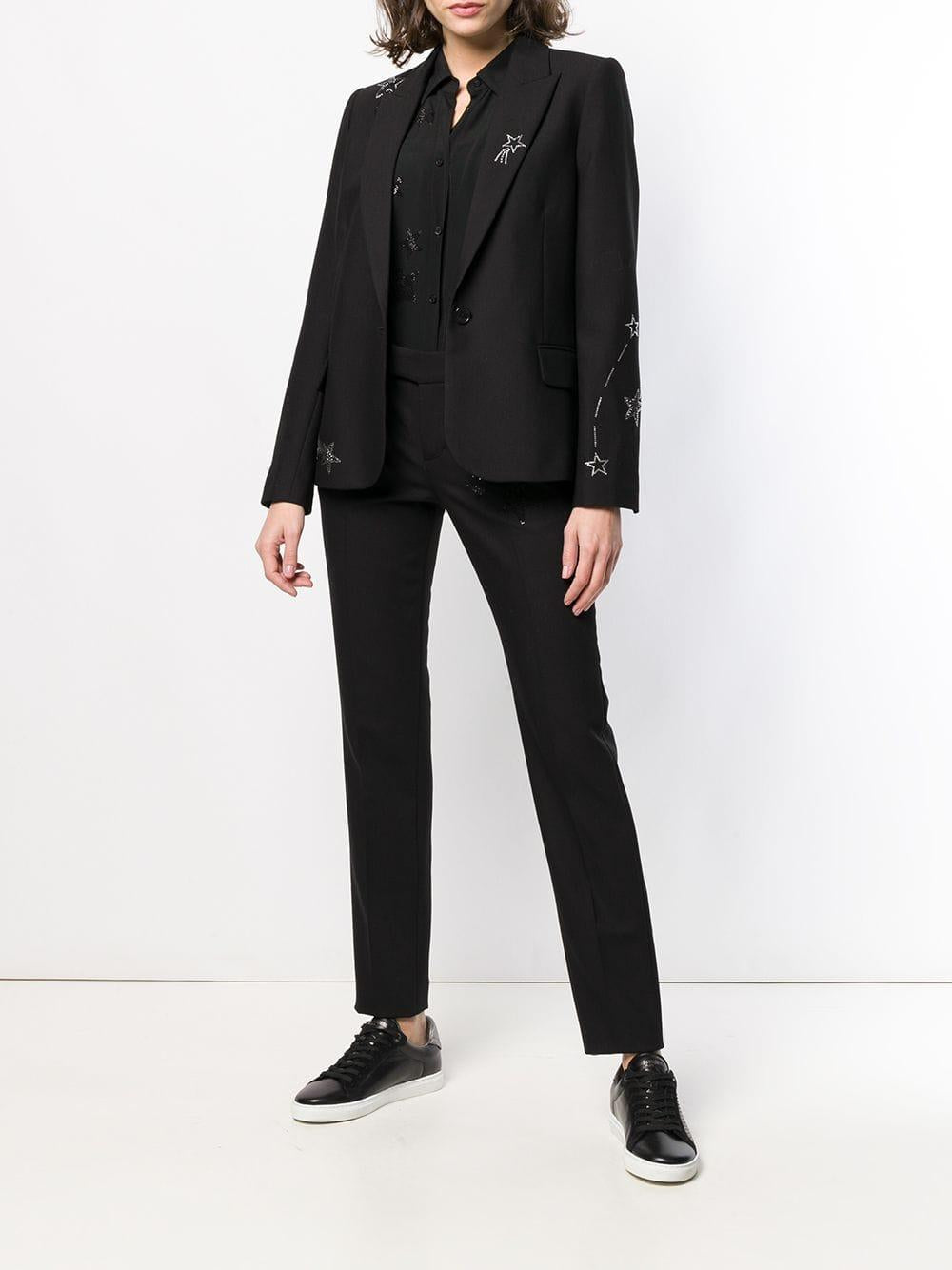 Zadig & Voltaire black blazer with rhinestone shooting stars