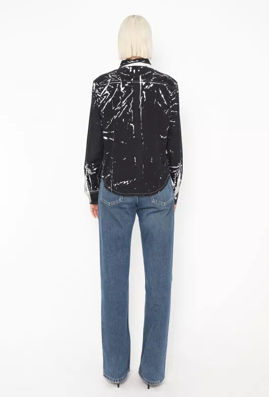 PRADA black/white button up top