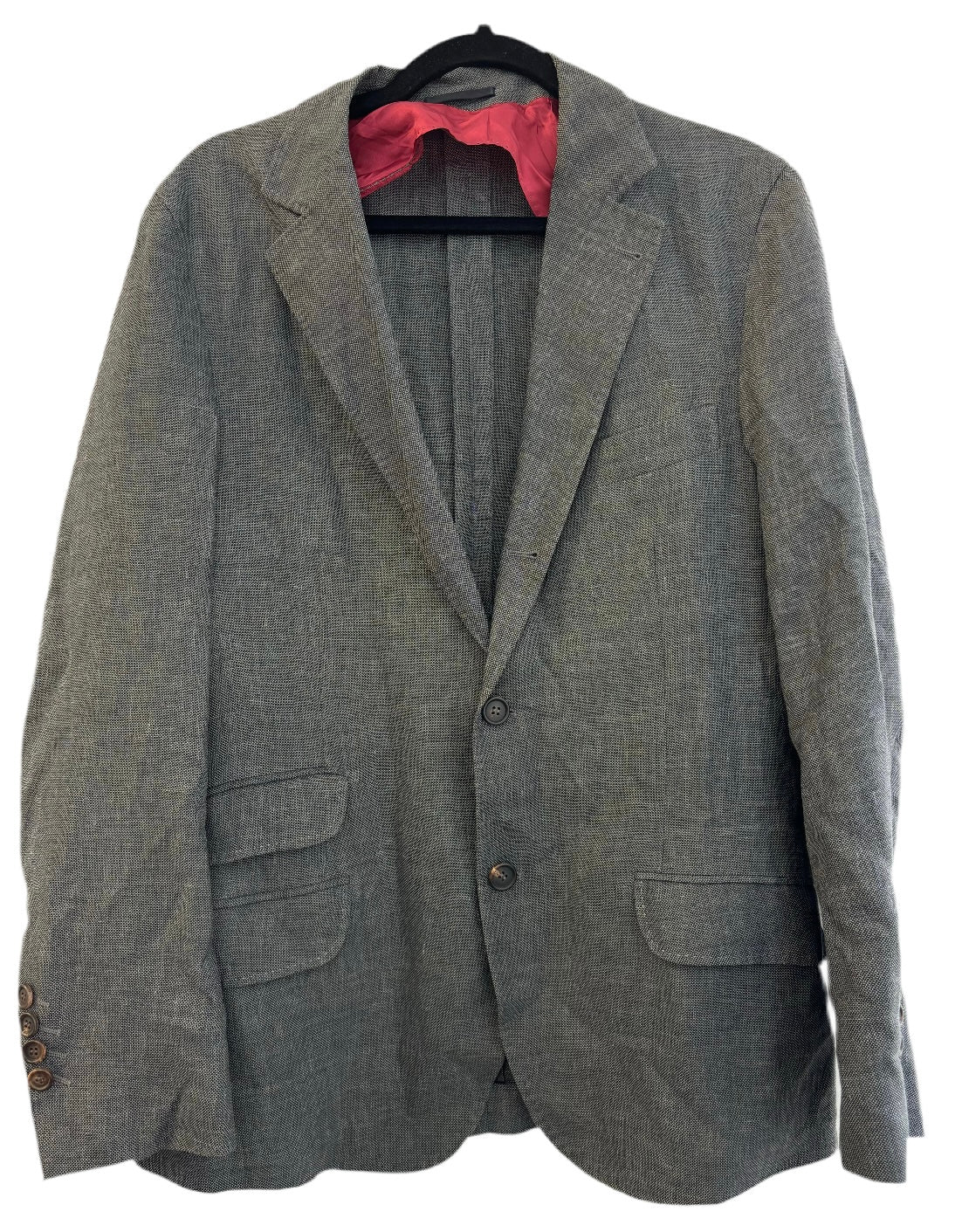 BRUNELLO CUCINELLI dark grey linen/silk mix blazer jacket