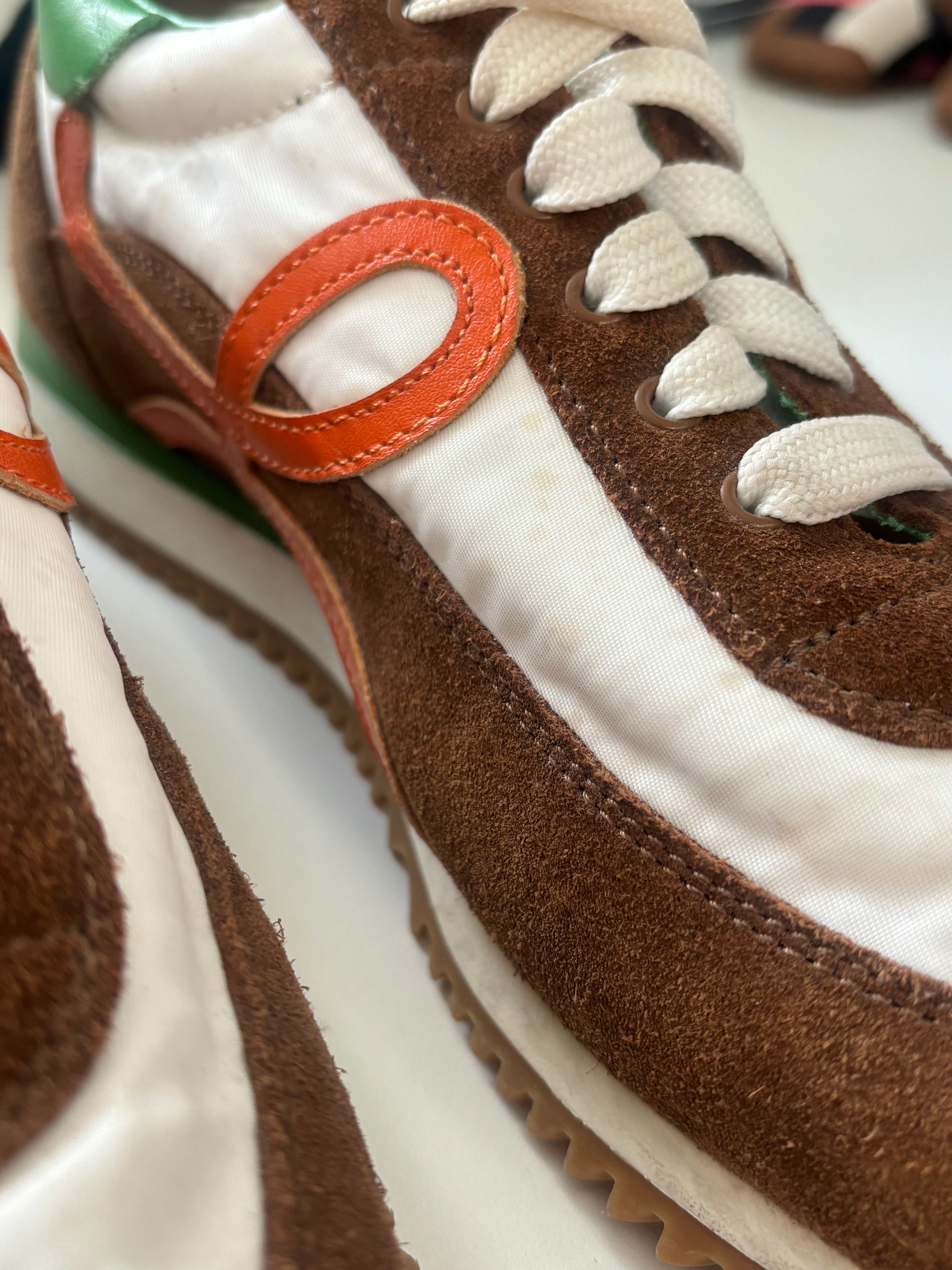 LOEWE multicolor brown orange green flow runner sneakers
