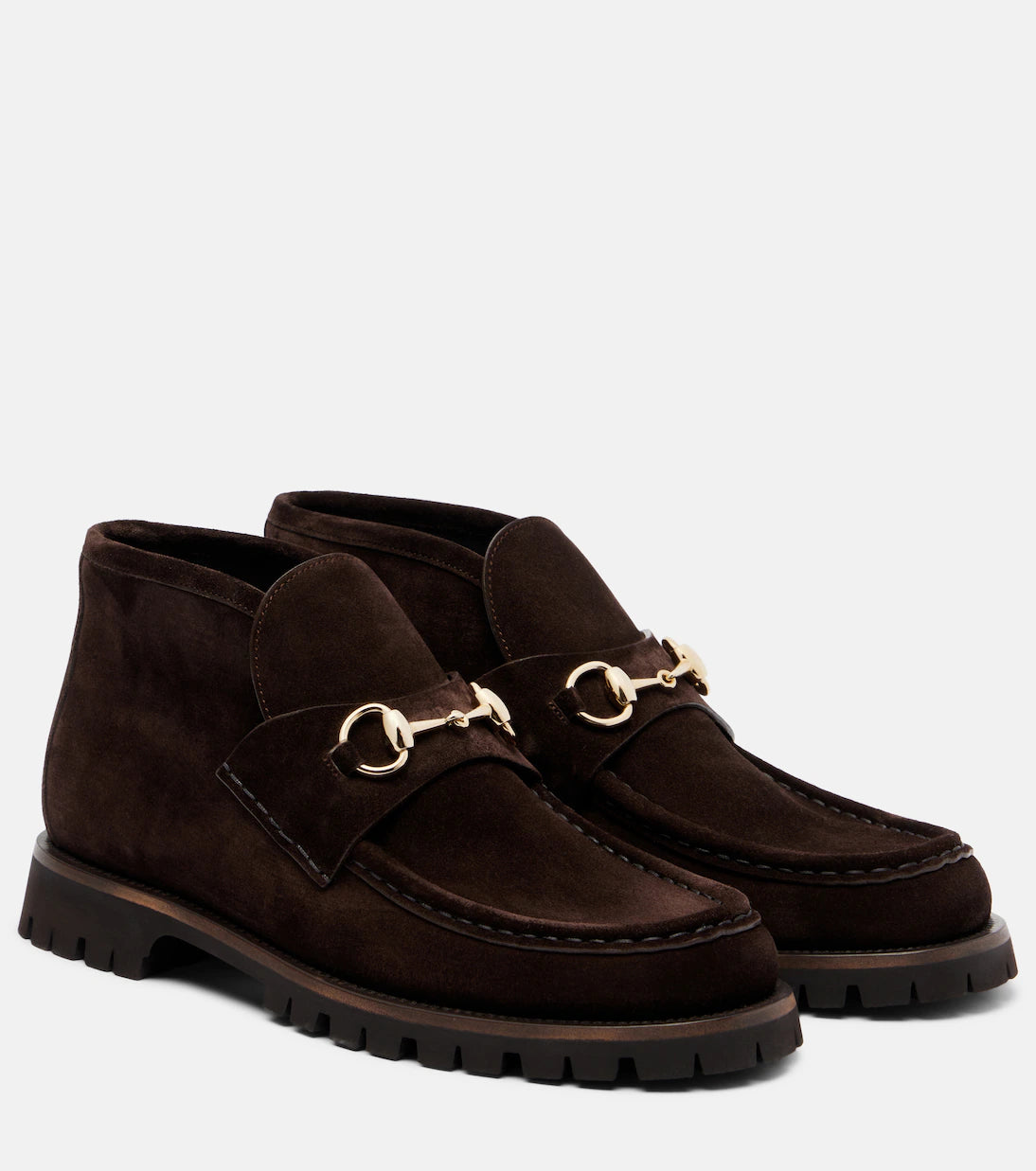 GUCCI horsebit suede ankle boots
